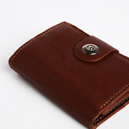 Male purse on a magnet, department for bills, for maps, for coins, brown color-2