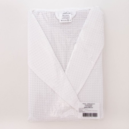 Male dressing gown, shal, size 56, white color, waffle-4