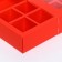 Box under 8 sweets + chocolate, with a window, scarlet, 17.7 x 17.7 x 3.8 cm