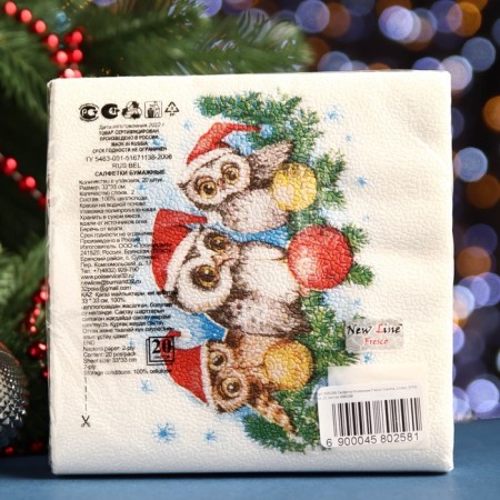 New Year's napkins paper Fresco "Zavodi", 2 layers, 33*33 cm, 20 sheets-4