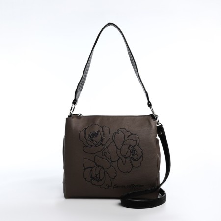 Female bag "golden rain" with lightning, brown color/black