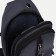 Male sling bag from textiles, headphone opening, gray color