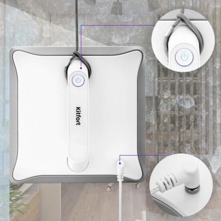 Robot Mail of Windows KitFort KT-564, 72 W, cord 4.1 m, charging 2 hours, white-7