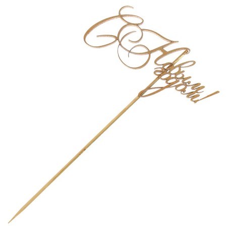 Topper "Happy New Year! Classic", gold, in a bag with a suspension, 12 × 6cm give beautifully-2