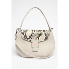 Bag Cross-Body Women's, genuine leather, Ludor milk, 18x6x20 cm