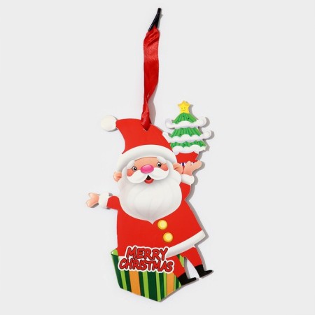 Decorative decoration (suspension) "Santa Claus and Christmas tree" 19x13 cm-5