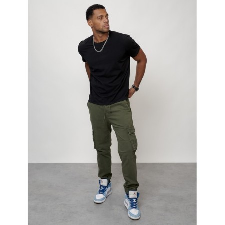 Cargo jeans men, size 44-46, khaki color-8