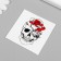 Black-red body tattoo "Skull with rose" 6x6 cm