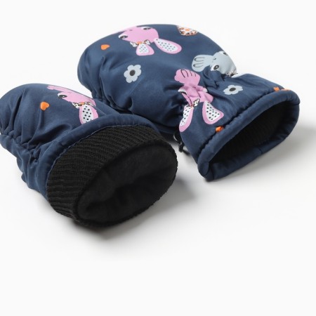 Winter children's mittens minku, dark blue color, 18cm-2