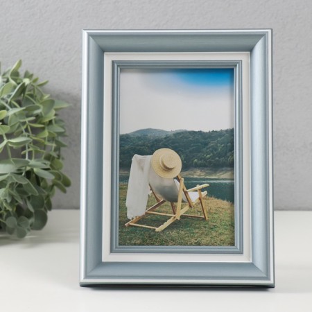 Photo frame plastic 10x15 cm "Andriana" with a white strip 15x20 cm-1