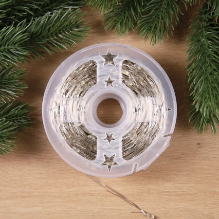 Garland "thread" 100 m dew, IP44, silver thread, 1000 LED, white glow, 18 V-1