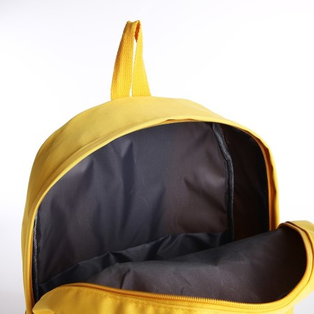 School backpack of textiles on lightning, Fulldorn, 3 pockets, yellow color-5