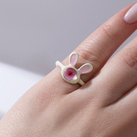 Ring "Montrustrik" Hare, the color is white, dimensionless-3