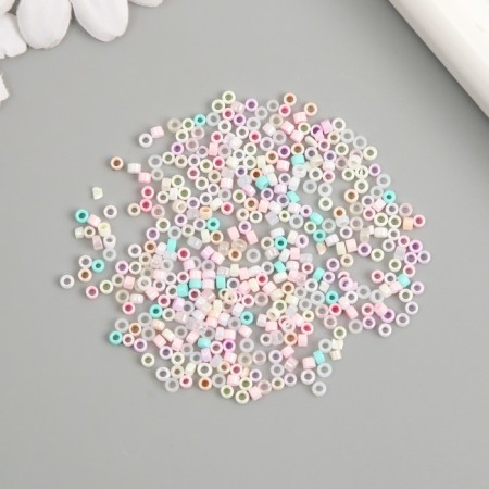 Glass beads 9/0 "Cylinders. Melange. Marshmallow" Pearl 450 g