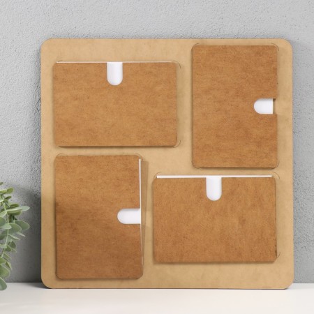 Photo frame LHDF "Love" 33x33 in 4 photos 10x15 cm, col. Wenge-white (plastic screen)-2