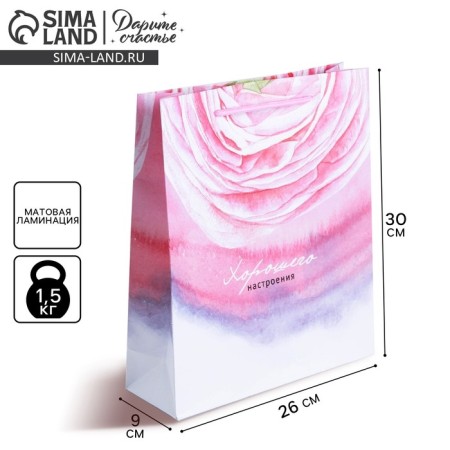 Package Gift Laminated Vertical, packaging, “good mood”, m 25.5 x 30 x 9 cm