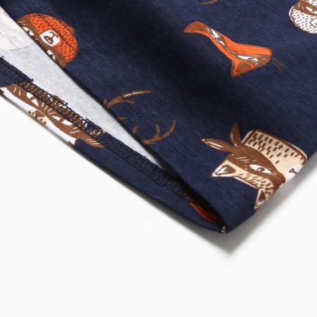Pajamas for boys, dark blue color, height 104 cm-4