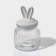 Glass Bank for bulk products with a ceramic lid of the bunny in gold, 600 ml