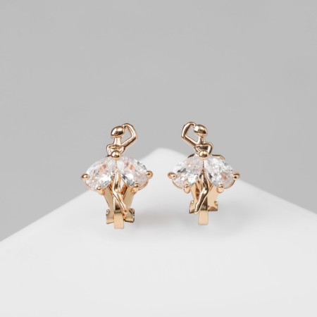 Clips "Ballerina", white color in pink gold