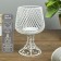 Climb metal 1 candle "glass" white 14.5x9.5x9.5 cm