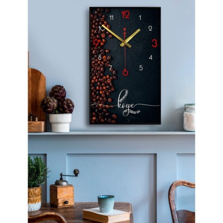 Carty clock is wall-mounted, interior "the tastier the coffee, the kinder the morning", a smooth move, 57 x 35 x 4 cm-1