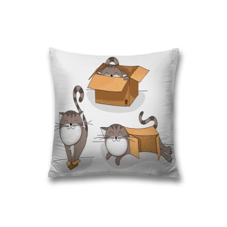 Pillowess decorative "cats and boxes", on a zipper, size 45x45 cm