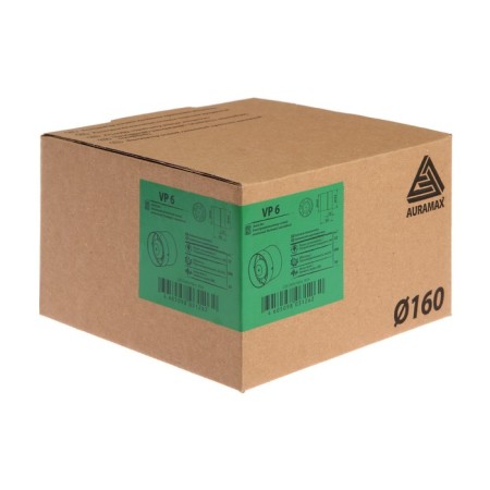 Exhaust Auramax VP 6, 163x163 mm, D = 160 mm, 220 V, 22 W, 38 dB, channel-5