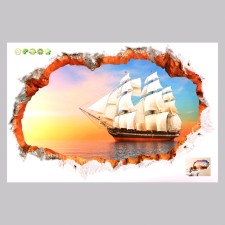 Sticker 3D Interior frigate 90*60cm