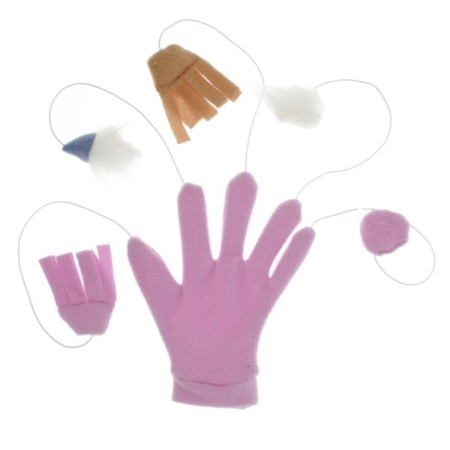 Glove with teasers "Zononic", velor, mix-1