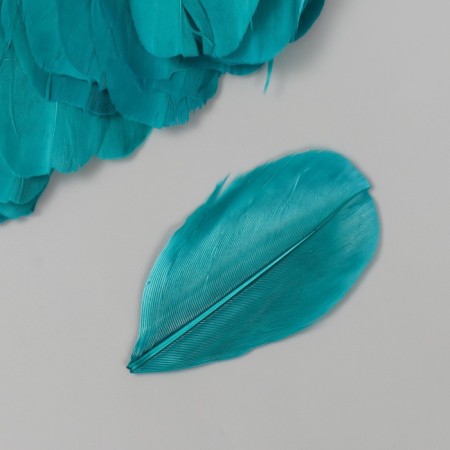 Decorative goose “Emerald” pen in the shape of a sheet set 40 pcs h = 5-7 cm-2