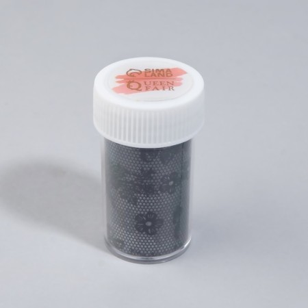 Translated foil for decor "guipure", with a pattern, 4 × 50 cm, in a plastic case, the color is transparent/black-2