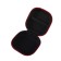 Headphone case, square, mat. top: eco -leather, 80x80x30 mm, black