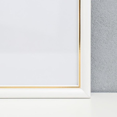Photo frame plastic 30x40 cm, white with gold (plastic screen)-2
