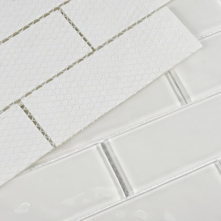 Glass mosaic Bonaparte Rumba White, 300x300x4 mm-3