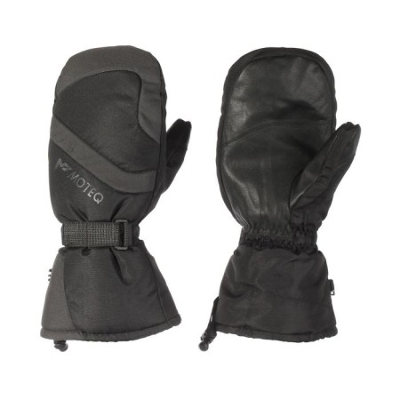 Winter mittens "beaver", size m, black, gray-1