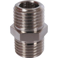 Ниппель STOUT SFT-0004-001414, 1/4", наружная/наружная резьба, никелированная латунь