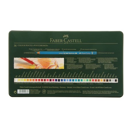 Pencils Art-Color Faber-Castell Polychromos® 36 colors, in a metal box-2