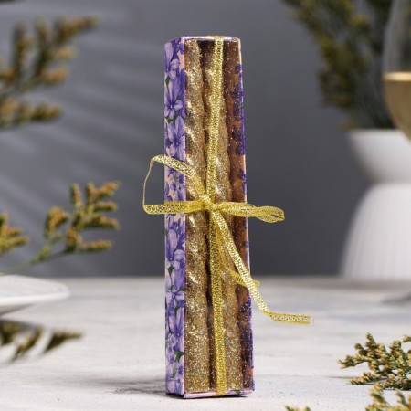 A set of candles of twisted, 1.5x 15 cm, 2 pieces, sparkle, gold-1