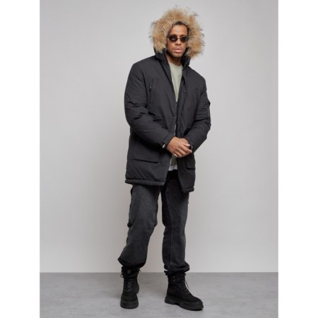 Extensive male winter park, size 58, black color-4