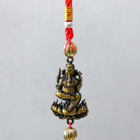 Bell Metal "Ganesha, elephants on the bell" 4x4x40 cm-1