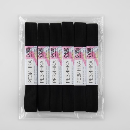 Gum is linen, 20 mm, 2 ± 0.5 m, 6 pcs, black color-2