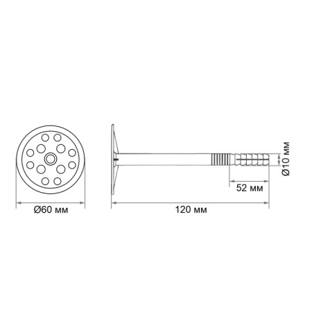 Dowel "Tundra Krep", for insulation, with a metal nail, 10x120 mm, 50 pcs-5