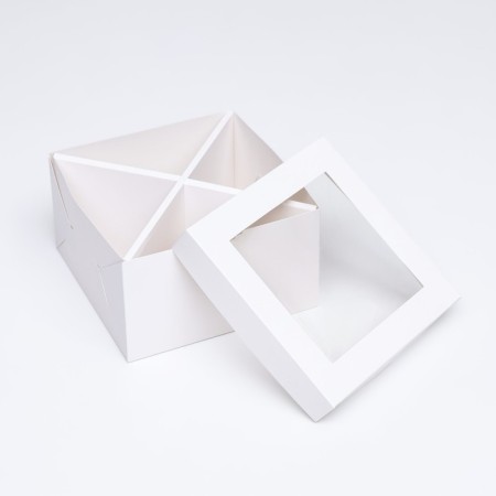 Box under the cake, white, 17 x 17 x 10 cm-3