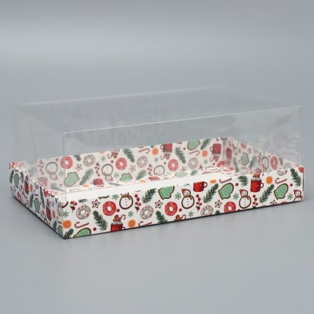 Box for dessert "cookies", 22 x 8 x 13.5 cm, new year-1