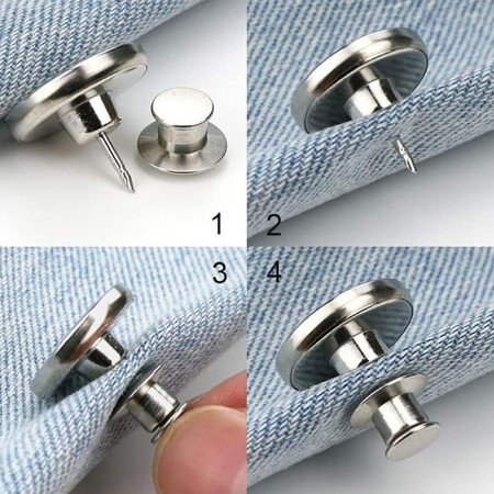 Buttons for narrowing the belt, 17 mm, 2 pcs, silver color-4