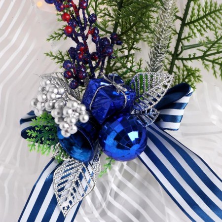 Decor "New Year's quirks" apples and twigs, 25 cm blue-1