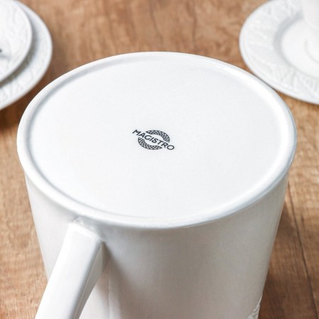 Teapot Porcelain Hot Magistro Crotone, 1.4 liters, white color-7