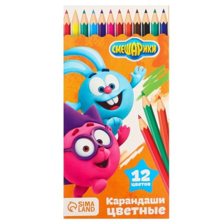 Colored pencils, 12 colors, trihedral, Smeshariki-6
