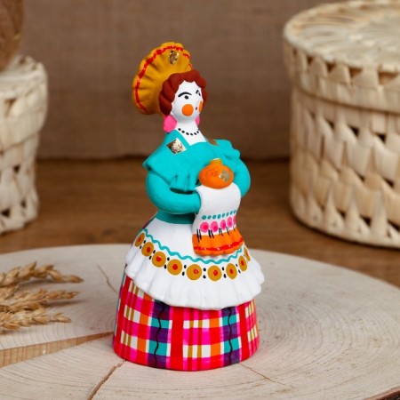 Dymkovo toy "lady" bread-salt ", 15 cm, mix-3