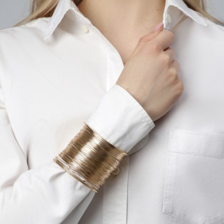 Bracelet "Cuff" threads, color gold-3